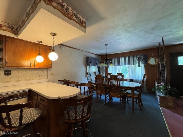 1281 Township Road 129, Adena, OH 43901 - dining space featuring dark colored carpet