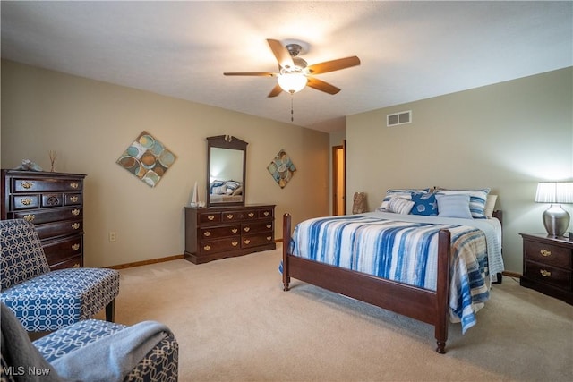 5507 13th Ave, Vienna, WV 26105 - bedroom featuring light carpet and ceiling fan