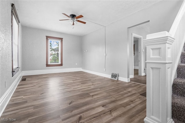 275 Fountain St, Akron, OH 44306 - spare room with ceiling fan and wood finished floors