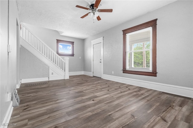 275 Fountain St, Akron, OH 44306 - foyer entrance featuring stairway, wood finished floors, and ceiling fan