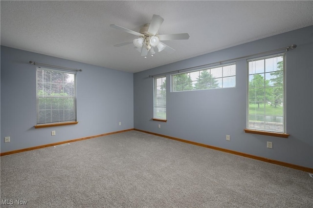 1011 Sequoia Dr NW, Strasburg, OH 44680 - unfurnished room with carpet floors, plenty of natural light, a ceiling fan, and a textured ceiling