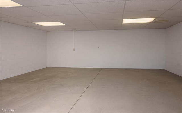 1011 Sequoia Dr NW, Strasburg, OH 44680 - below grade area featuring a drop ceiling and concrete block wall