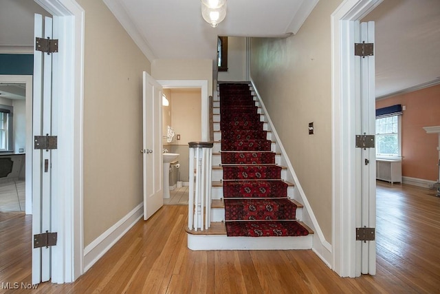 2611 Exeter Rd, Cleveland Heights, OH 44118 - staircase with wood-type flooring and baseboards