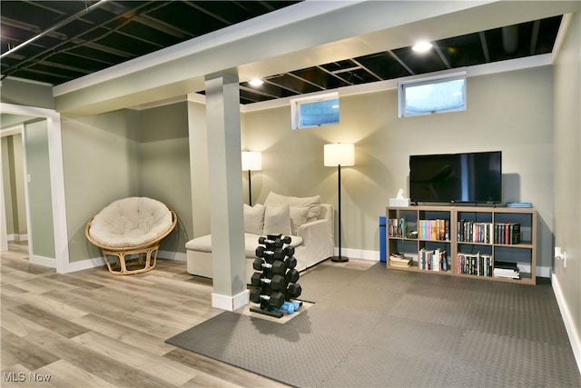 2304 Bianca Ln, Cortland, OH 44410 - basement featuring baseboards and wood finished floors