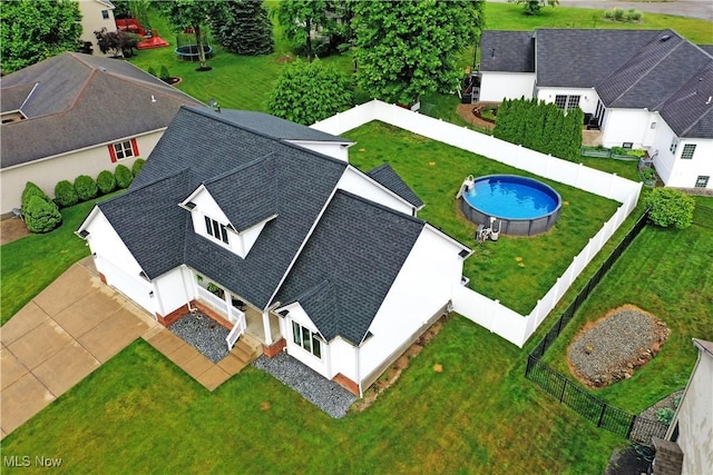 2304 Bianca Ln, Cortland, OH 44410 - view from above of property featuring a pool