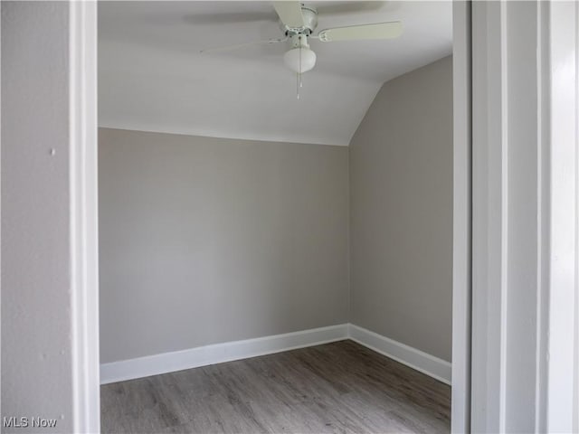 3814 Russell Ave, Parma, OH 44134 - bonus room with vaulted ceiling, a ceiling fan, and wood finished floors