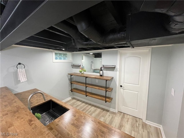 16005 Walvern Blvd, Maple Heights, OH 44137 - basement featuring wood finished floors and wet bar
