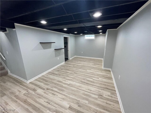 16005 Walvern Blvd, Maple Heights, OH 44137 - below grade area featuring stairs and wood finished floors