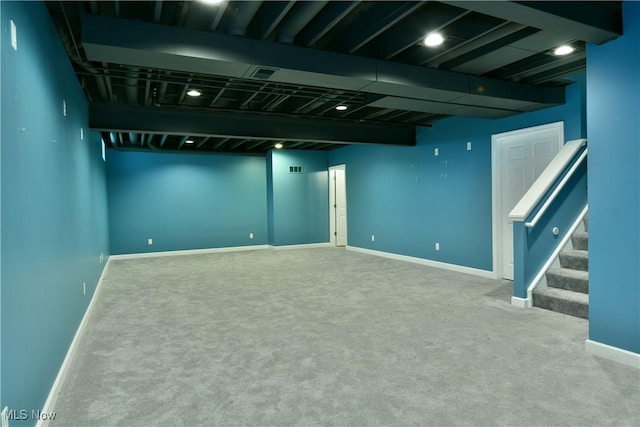 3455 Winners Cir, Canfield, OH 44406 - finished below grade area with carpet floors and stairs