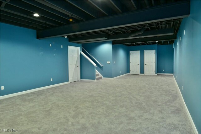 3455 Winners Cir, Canfield, OH 44406 - finished basement with stairway and carpet