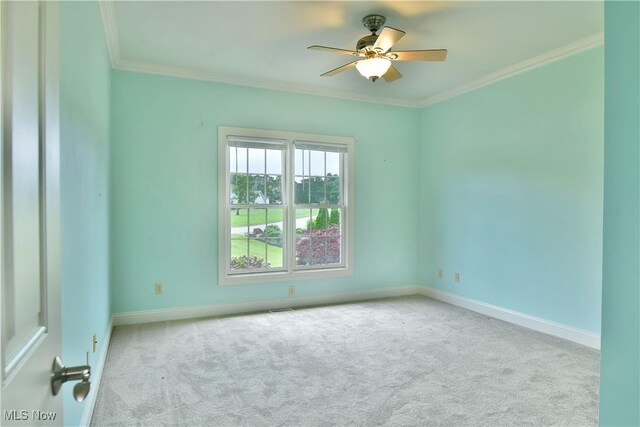 3455 Winners Cir, Canfield, OH 44406 - carpeted spare room featuring ceiling fan and crown molding