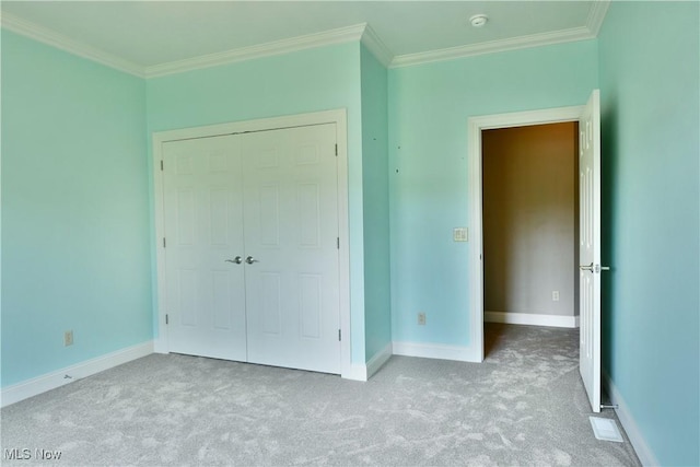 3455 Winners Cir, Canfield, OH 44406 - unfurnished bedroom featuring carpet, ornamental molding, and a closet