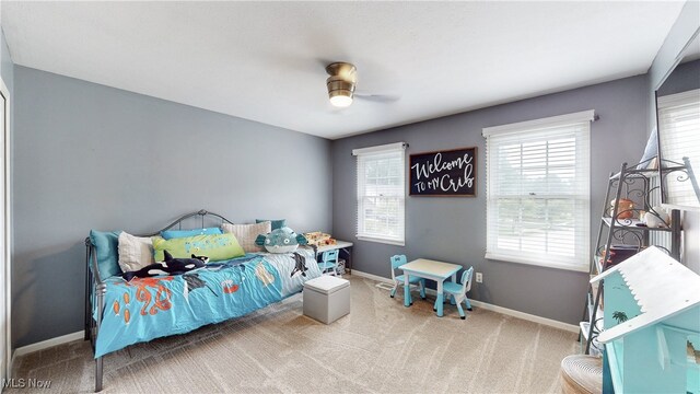 4314 Cheval Cir, Stow, OH 44224 - carpeted bedroom with baseboards and ceiling fan