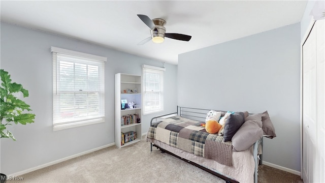 4314 Cheval Cir, Stow, OH 44224 - carpeted bedroom with baseboards and a ceiling fan