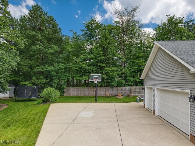 4314 Cheval Cir, Stow, OH 44224 - view of patio / terrace featuring a trampoline and an outdoor structure