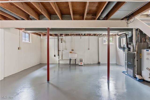 541 Broad St, Wadsworth, OH 44281 - below grade area featuring heating unit and water heater
