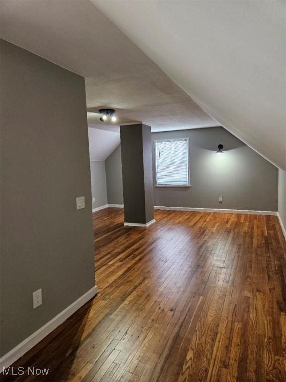 21731 Nicholas Ave, Euclid, OH 44123 - additional living space featuring vaulted ceiling and dark wood-style floors