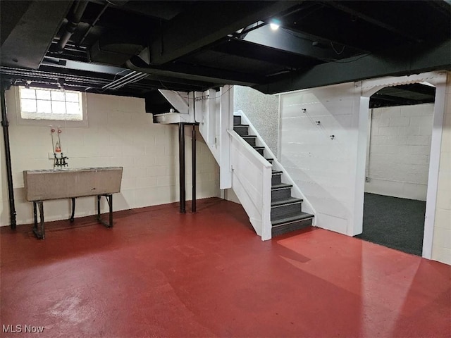 21731 Nicholas Ave, Euclid, OH 44123 - below grade area with stairs and a sink