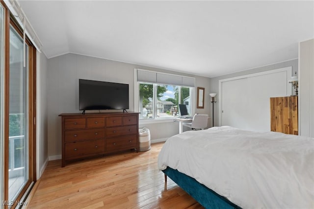 4324 Ormond Dr, New Franklin, OH 44319 - bedroom featuring light wood-type flooring and vaulted ceiling