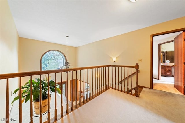 7700 Sparrow Flight Dr, Seven Hills, OH 44131 - corridor with carpet flooring and an upstairs landing