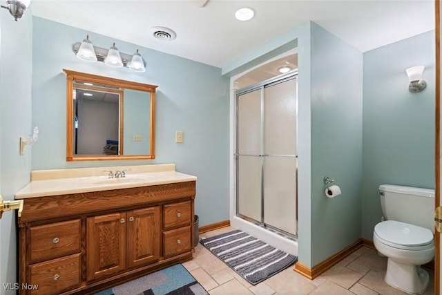 7700 Sparrow Flight Dr, Seven Hills, OH 44131 - full bathroom with a shower stall, vanity, and tile patterned flooring