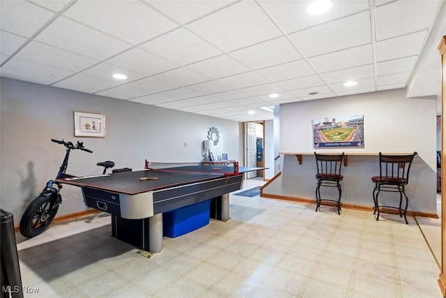7700 Sparrow Flight Dr, Seven Hills, OH 44131 - game room featuring recessed lighting and a paneled ceiling
