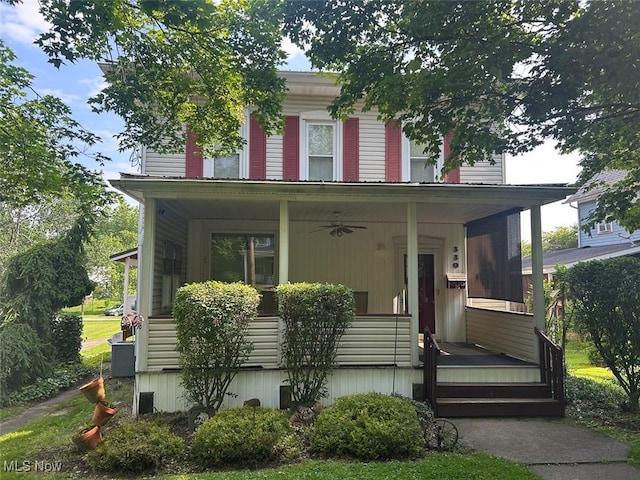 330 E Main St, East Palestine, OH 44413 - view of front of property featuring ceiling fan and covered porch