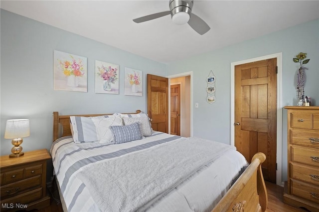 5910 Gerald Ave, Parma, OH 44129 - bedroom with wood finished floors and a ceiling fan