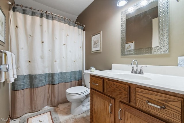 637 N Ridgecliff St, Tallmadge, OH 44278 - full bath with vanity, a shower with shower curtain, and tile patterned floors