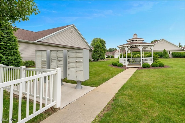 7876 Walnut St Unit B, Boardman, OH 44512 - view of property's community with mail area, a gazebo, and a lawn