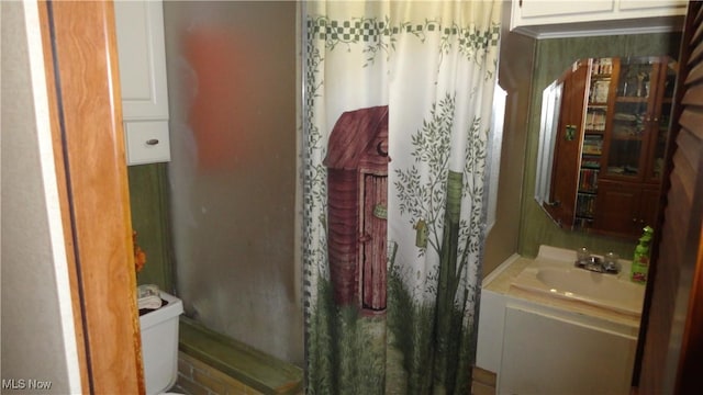 3981 Washington School Rd, New Cumberland, WV 26047 - bathroom featuring vanity and a shower with curtain