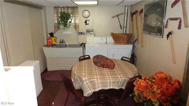 3981 Washington School Rd, New Cumberland, WV 26047 - dining area featuring separate washer and dryer