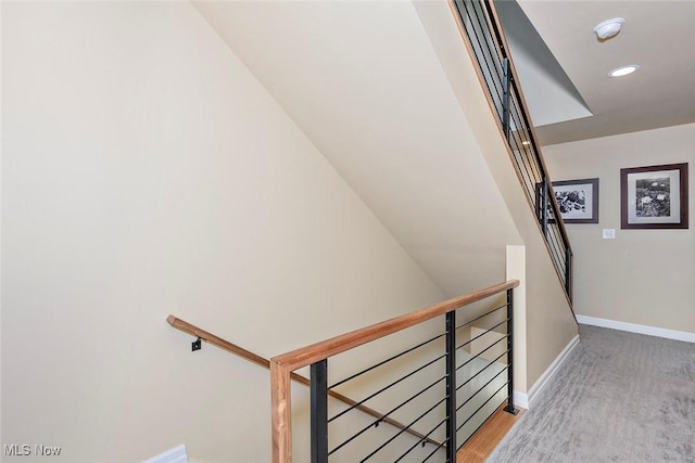 1569 E 118th St Unit B, Cleveland, OH 44106 - stairway with wood finished floors and recessed lighting