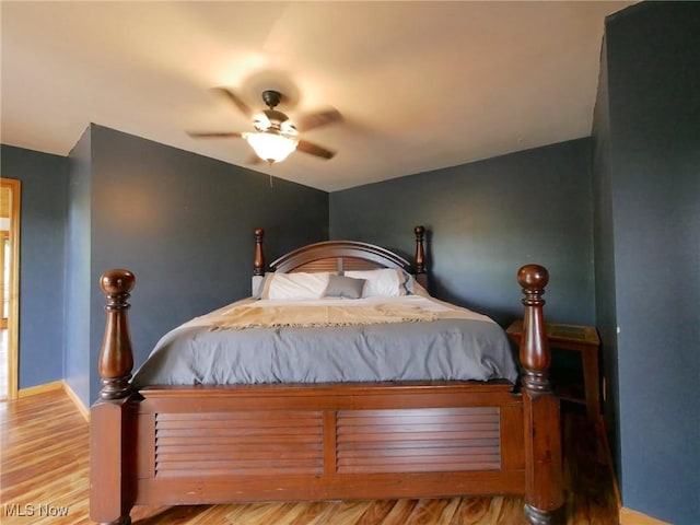 32701 Gundy Ridge Rd, Bowerston, OH 44695 - bedroom with wood finished floors and ceiling fan