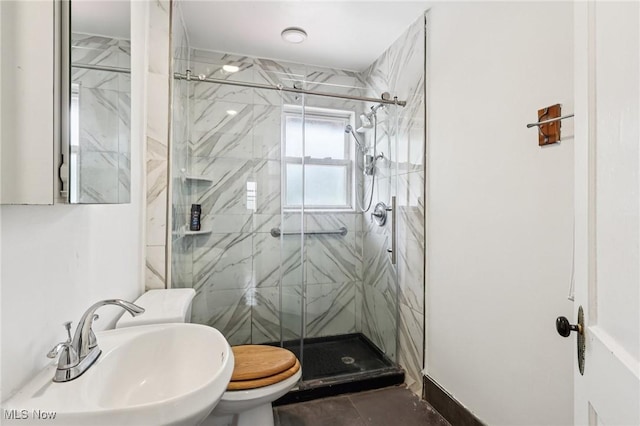 1575 E 108th St, Cleveland, OH 44106 - bathroom featuring a sink and a marble finish shower