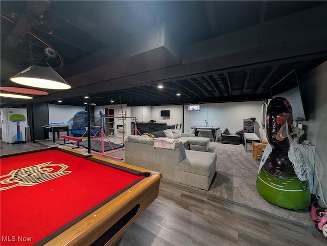 3439 Rough And Ready Rd, New Concord, OH 43762 - game room featuring wood finished floors and pool table