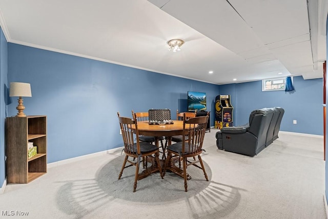 4000 Kenneth Rd, Stow, OH 44224 - carpeted dining area with crown molding and recessed lighting