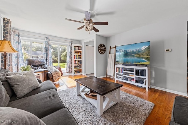 4000 Kenneth Rd, Stow, OH 44224 - living area with a ceiling fan and wood finished floors