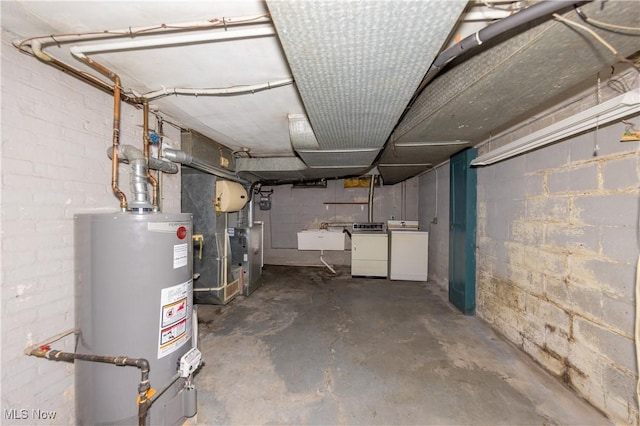 3526 Raymont Blvd, University Heights, OH 44118 - unfinished below grade area with water heater and washing machine and dryer