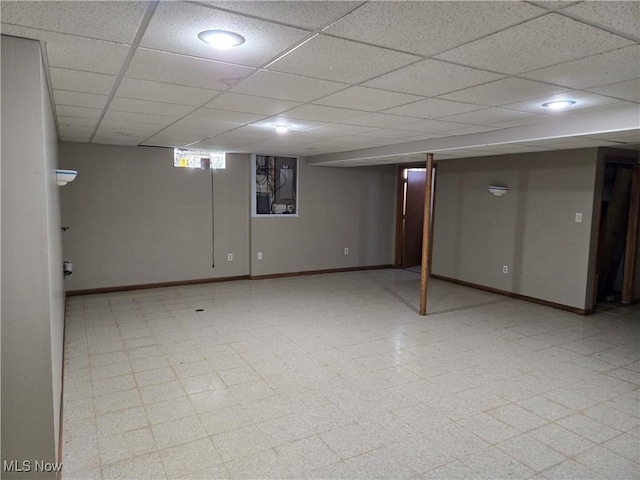 5256 S Saratoga Ave, Austintown, OH 44515 - basement featuring a drop ceiling and tile patterned floors