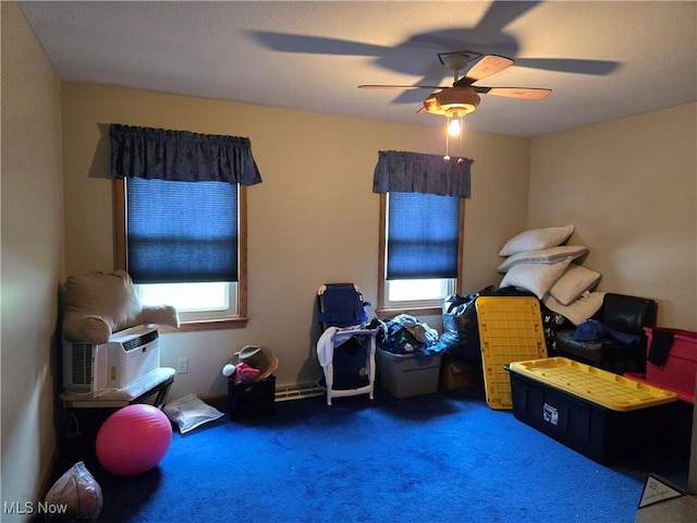 5256 S Saratoga Ave, Austintown, OH 44515 - bedroom featuring carpet floors, ceiling fan, and cooling unit