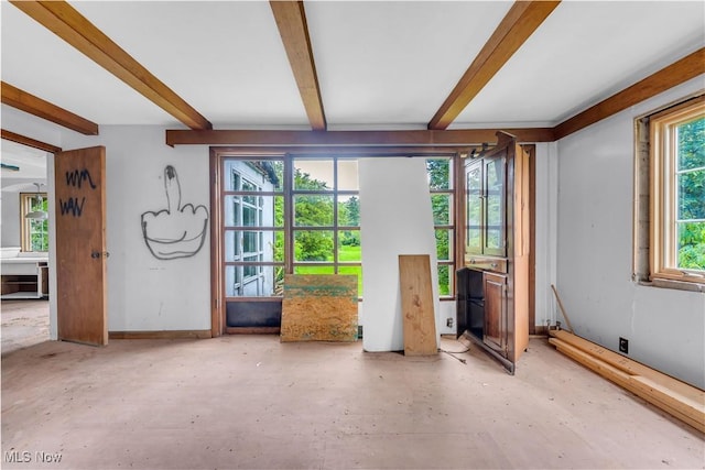 202 N State St, Rochester, OH 44090 - unfurnished room with beam ceiling