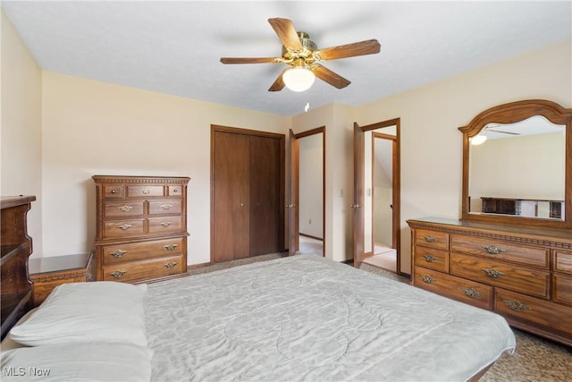 8471 Henry St, Navarre, OH 44662 - carpeted bedroom with a closet and a ceiling fan