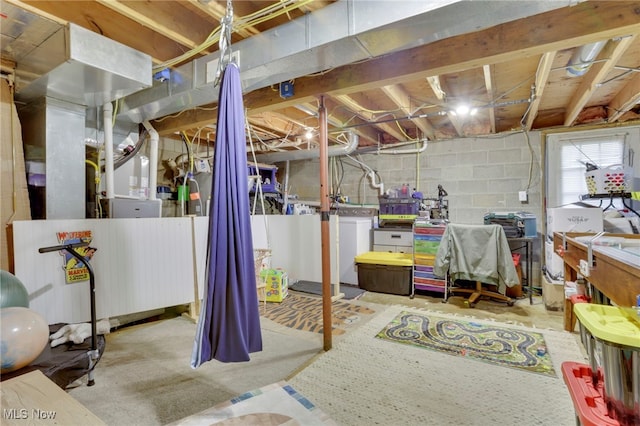 4495 Old River Rd, Philo, OH 43771 - basement with concrete block wall
