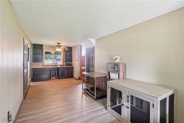 1455 Buckeye Cir, Salem, OH 44460 - kitchen with light wood-style floors and ceiling fan