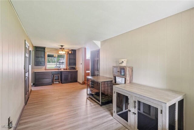 1455 Buckeye Cir, Salem, OH 44460 - kitchen with light wood-style floors and a ceiling fan