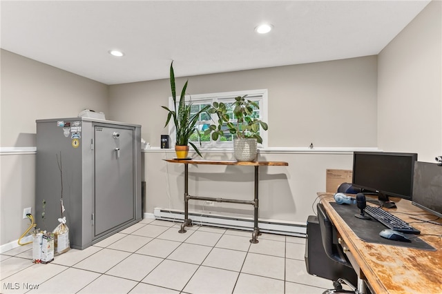 845 Dunny Ave, Sheffield Lake, OH 44054 - office featuring a baseboard radiator and recessed lighting