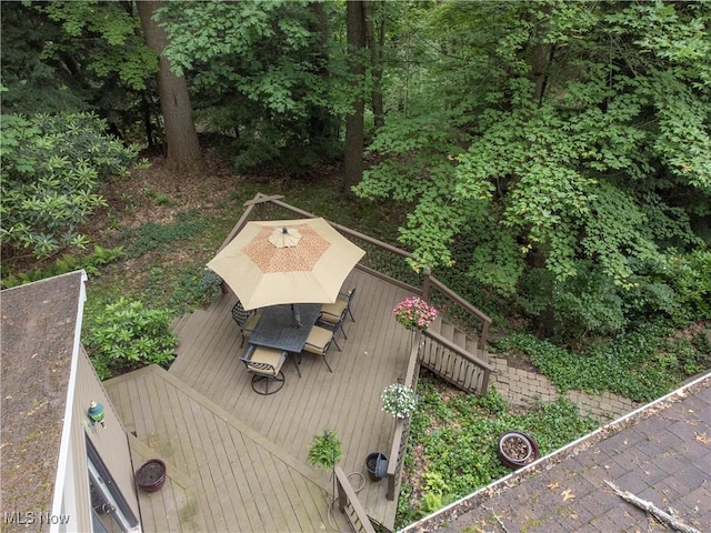 3366 Darrow Rd, Stow, OH 44224 - wooden deck with outdoor dining area