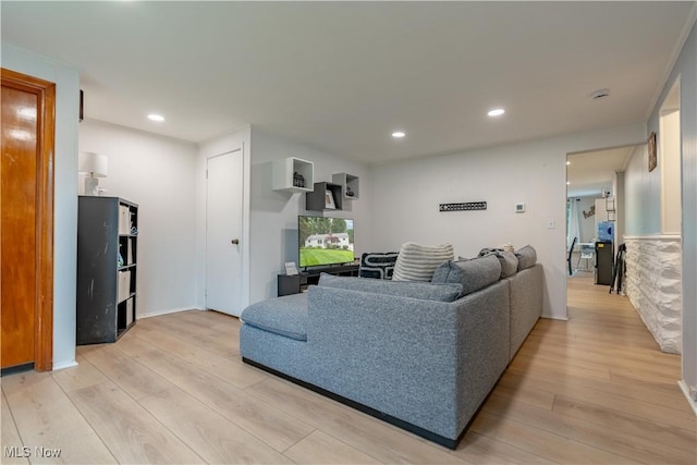7080 Wren Ave NW, North Canton, OH 44720 - living area featuring light wood-style flooring and recessed lighting