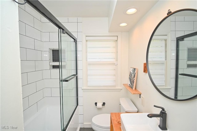 7673 N Lima Rd, Poland, OH 44514 - full bathroom with recessed lighting, combined bath / shower with glass door, and vanity